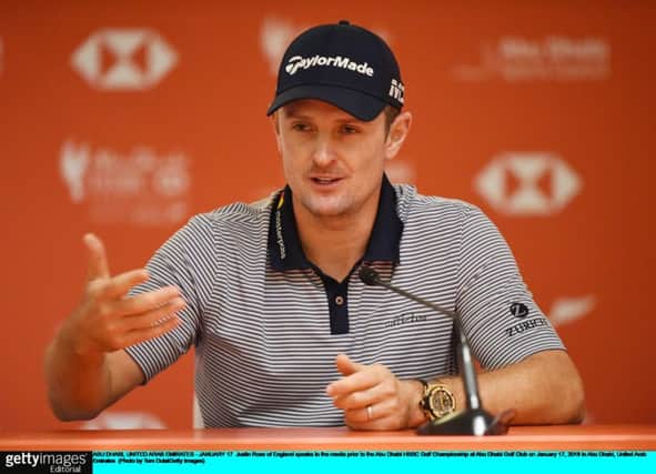 Justin Rose, the 2014 winner, confirmed his appearance in this year's Aberdeen Standard Investments Scottish Open during a press conference for the Abu Dhabi HSBC Championship. Picture: Getty Images