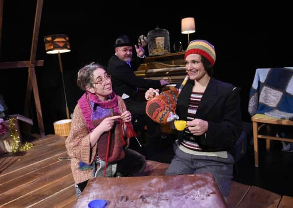 The Attic - Grandma (Gowan Calder), Lucy (Hazel Darwin-Clements) and David Paul Jones (Pianist) PIC: Greg Macvean