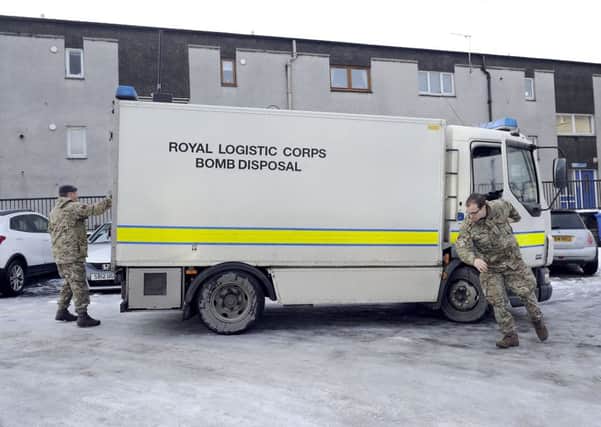 A bomb disposal squad destroyed the package using a robot. Picture: Michael Gillen