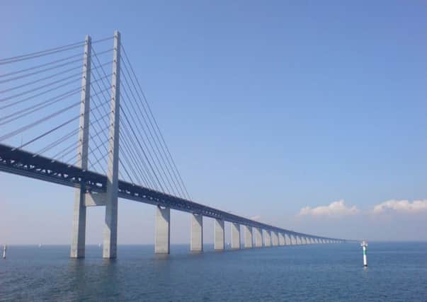 A bridge similar to the Oresund which connects Sweden with Denmark could  link Scotland and Northern Ireland, according to a leading architect. PIC: Creative Commons.
