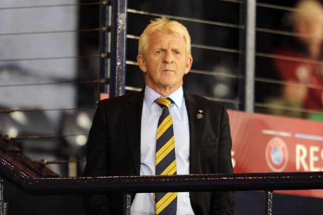 Gordon Strachan looks on during the 2018 World Cup qualifier against Slovakia at Hampden in October 2017. Picture: Michael Gillen