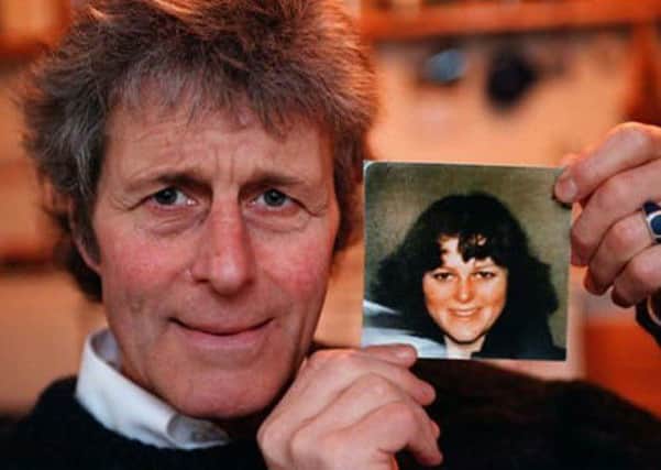 Kenneth MacDonald with the very last picture  from her bus-pass  of his missing daughter Alison