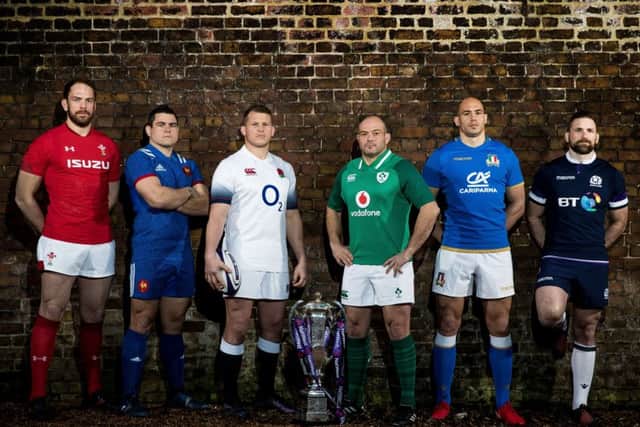 Captains Alun Wyn Jones (Wales), Guilhem Guirado (France), Dylan Hartley (England), Rory Best (Ireland), Sergio Parisse (Italy) and John Barclay (Scotland) at the launch of the 2018 NatWest 6 Nations. Picture: Â©INPHO/Billy Stickland