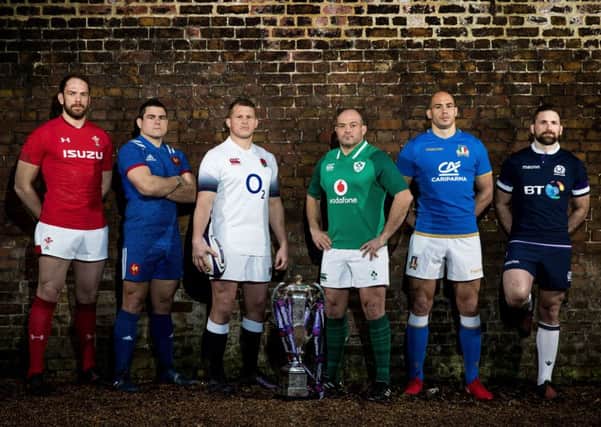 Captains Alun Wyn Jones (Wales), Guilhem Guirado (France), Dylan Hartley (England), Rory Best (Ireland), Sergio Parisse (Italy) and John Barclay (Scotland) at the launch of the 2018 NatWest 6 Nations. Picture: Â©INPHO/Billy Stickland