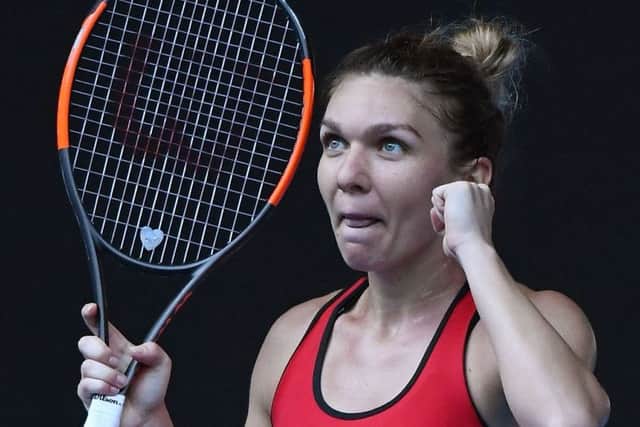 Simona Halep celebrates her semi-final win over Angelique Kerber at the Australian Open. Picture: Quinn Rooney/Getty Images