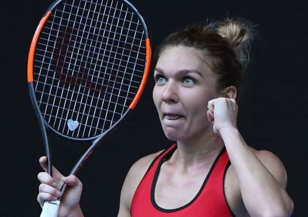 Simona Halep celebrates her semi-final win over Angelique Kerber at the Australian Open. Picture: Quinn Rooney/Getty Images