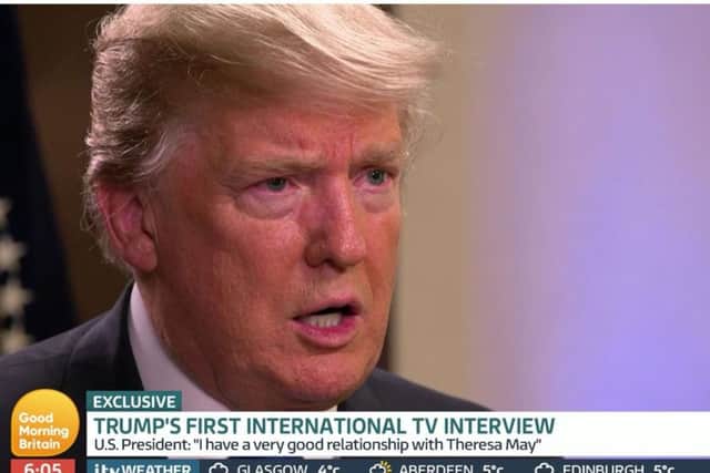 Donald Trump speaks to Piers Morgan on Good Morning Britain, Picture: ITV/PA
