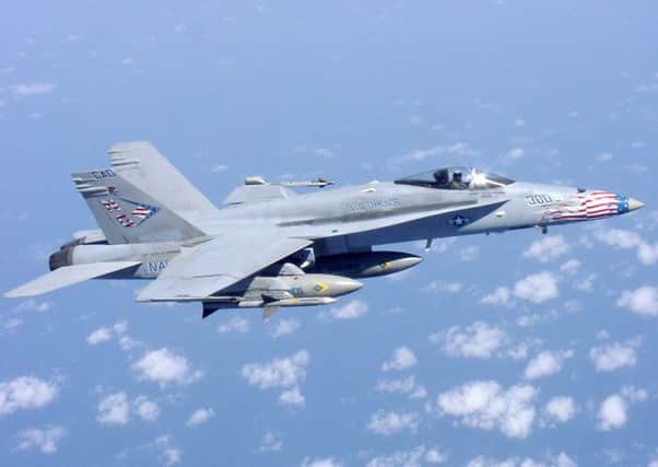 An FA-18 "Hornet"was involved in a near miss. Picture: U.S. Navy/ Creative Commons