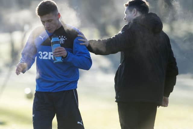 Rangers' new signing Greg Docherty (left) with manager Graeme Murty. Picture: SNS