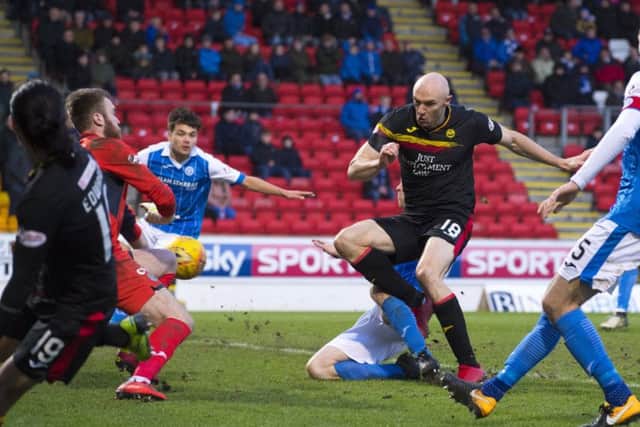 Partick Thistle's Connor Sammon scores to make it 2-0. Picture: SNS/Bill Murray
