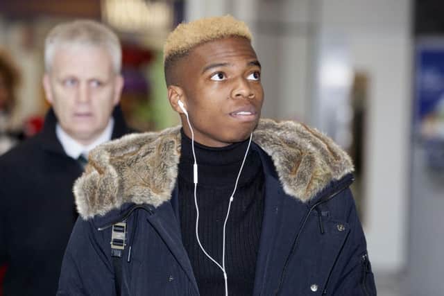 Celtic transfer target Charly Musonda arrives at Glasgow Airport. Picture: SNS