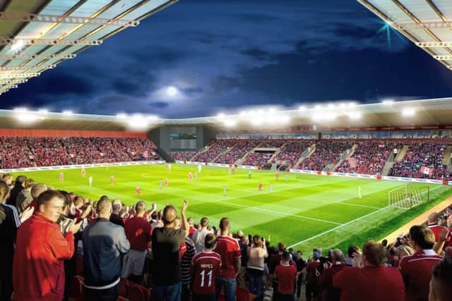 A digital image of the proposed new stadium at Kingsford. Picture: Contributed