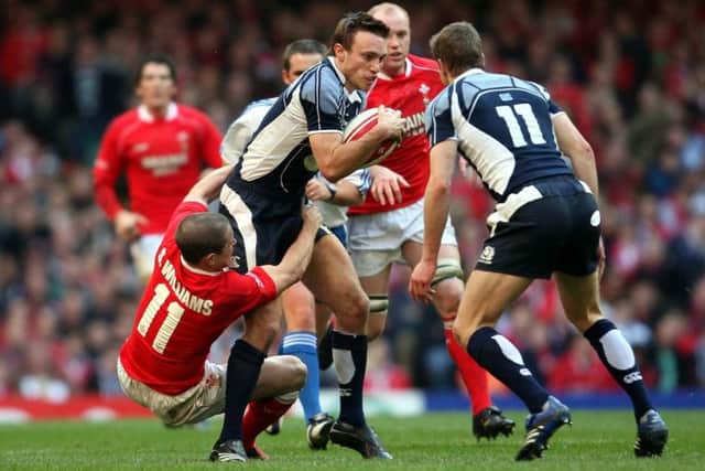 Mike Blair in action during Scotlands  30-15 defeat by Wales at the Millennium Stadium in 2008.