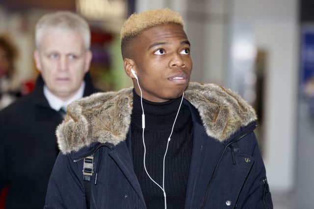 Chelseas Belgian midfielder Charly Musonda arrives at Glasgow Airport to finalise his loan move to Celtic for this and next season. Picture: Ross Brownlee/SNS