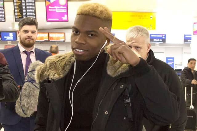 Charly Musonda arrives at Glasgow Airport ahead of his loan move to Celtic. Picture: SNS Group