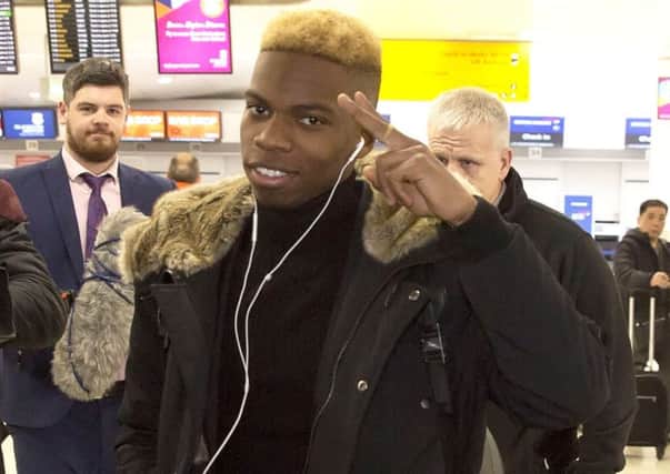 Charly Musonda arrives at Glasgow Airport ahead of his loan move to Celtic. Picture: SNS Group