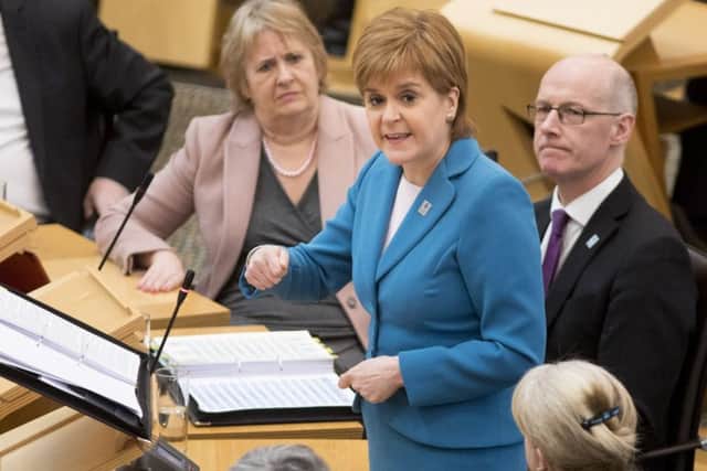 First Minster Nicola Sturgeon at FMQs. Picture SWNS
