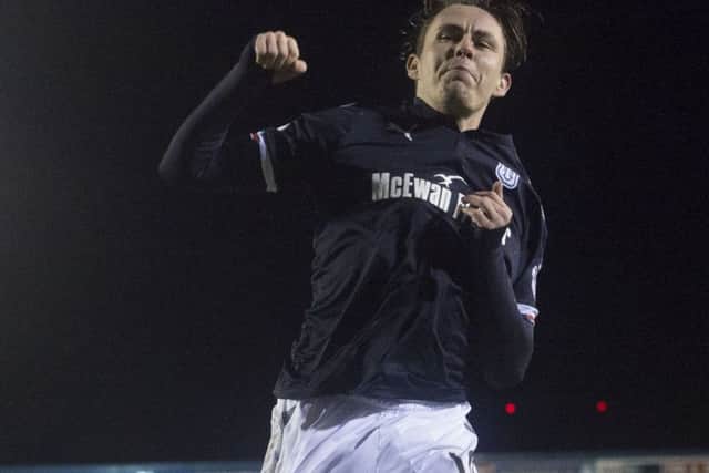 Dundee's Scott Allan celebrates after scoring to make it 1-0
