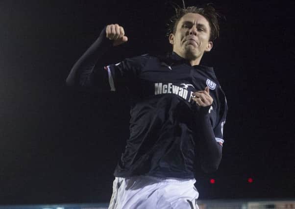 Dundee's Scott Allan celebrates after scoring to make it 1-0