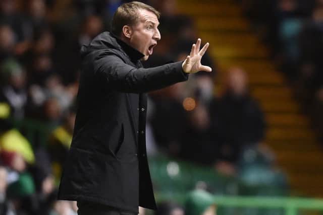 Brendan Rodgers on the touchline during Celtic's win over Hearts. Picture: SNS
