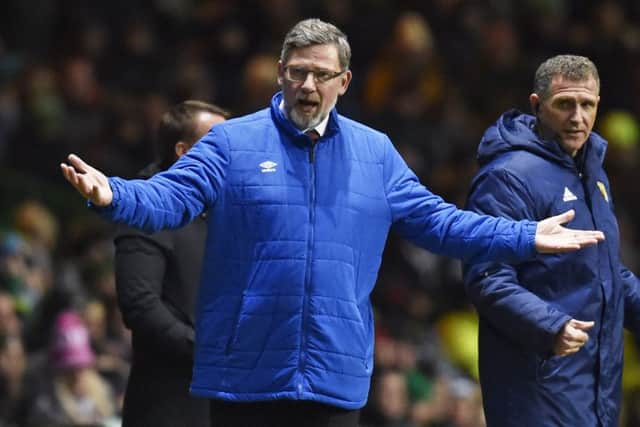 Craig Levein's side were beaten 4-1 at Celtic Park. Picture: SNS
