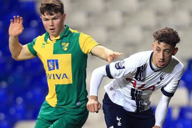 Glenn Middleton in action for Norwich City under-21s against Tottenham Hotspur Under-21s in March 2016. Picture: Getty Images
