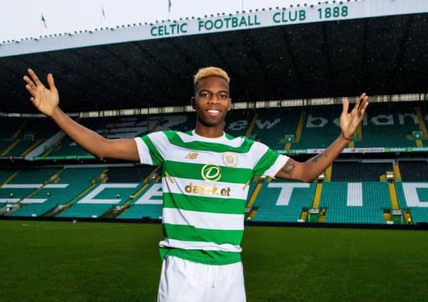 Charly Musonda is officially unveiled at Celtic Park. Picture: SNS