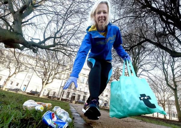 Swedish entrepreneur Anna Christopherso has brought plogging to eco-conscious runners in the Scottish capital. Photograph: Lisa Ferguson