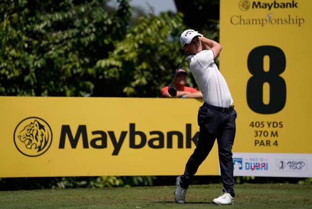 Chris Paisley tees off at the eighth on his way to a seven-under-par 65 in the opening round of the Maybank Championship in Malaysia. Picture: Getty Images