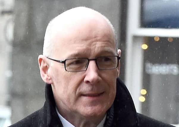 John Swinney arrives at Waverly Gate. Picture: Lisa Ferguson