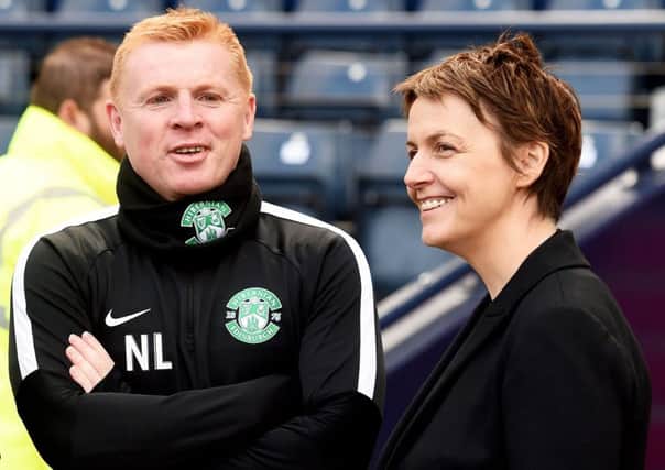 Neil Lennon, left, with Leeann Dempster. Picture: SNS Group