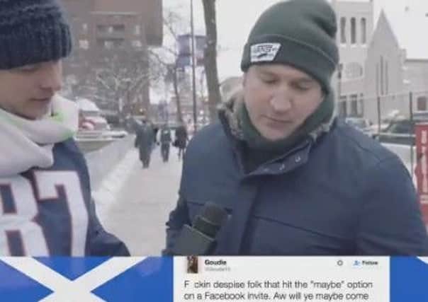 Paddy Power interviewing fans on the streets of Minneapolis. Picture: Paddy Power