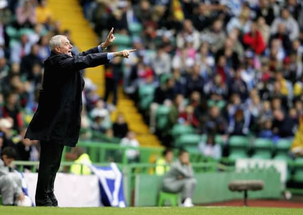 Walter Smith directs operations from the touchline during  Scotlands Euro 2008 qualifier against Faroe Islands at Hampden. Picture: Getty.