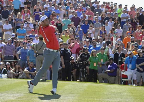 Spain's Jon Rahm plays to a packed gallery at the Phoenix Open. Picture: Getty.