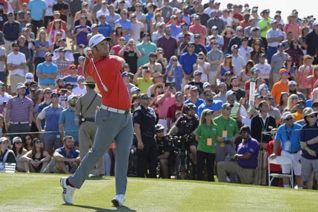 Spain's Jon Rahm plays to a packed gallery at the Phoenix Open. Picture: Getty.