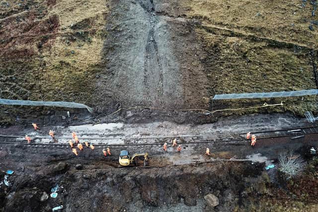 Track repairs to the landslip site took a week. Picture: Network Rail