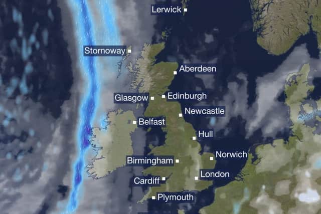 BBC Weather launches a new look weather map today. Pciture: BBC
