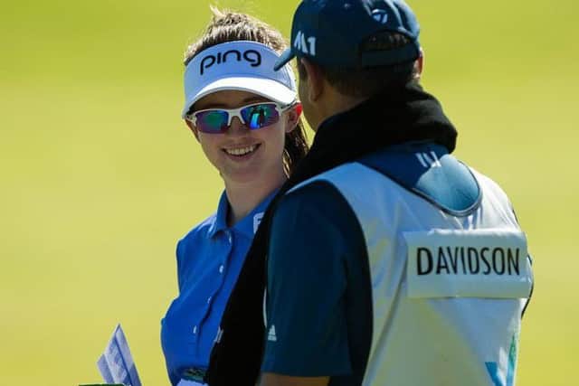 Karis Davidson had good reason to be smiling after finishing second in the Oates Vic Open on Sunday. Picture: Tristan Jones