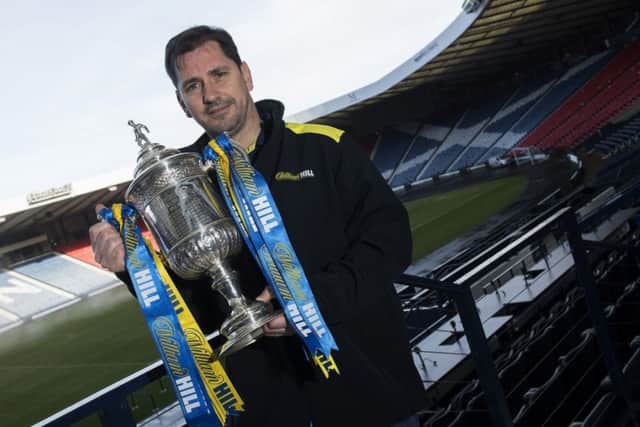 Former Celtic defender and Partick Thistle manager Jackie McNamara was back at Hampden to promote this weekend's William Hill Scottish Cup tie between the sides. Picture: Craig Foy/SNS