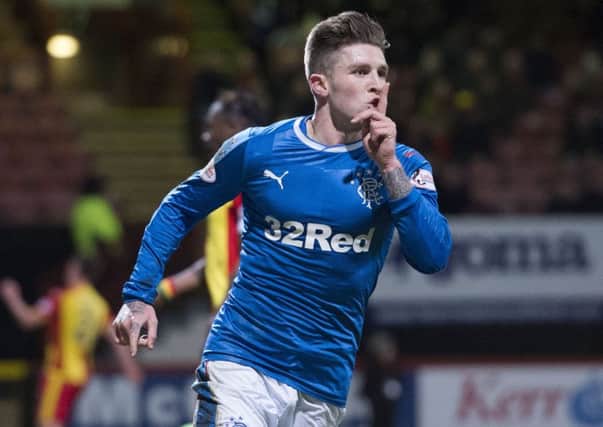 Rangers' Josh Windass celebrates his goal against Partick. Picture: Alan Harvey/SNS
