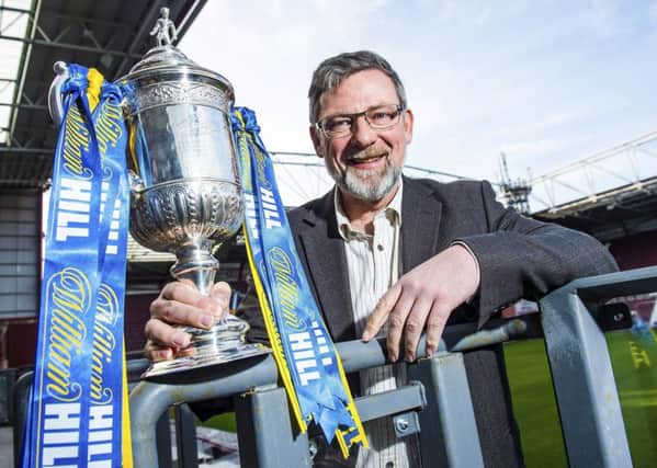 Hearts Manager Craig Levein with the Scottish Cup at Tynecastle. Picture: Gary Hutchison/SNS