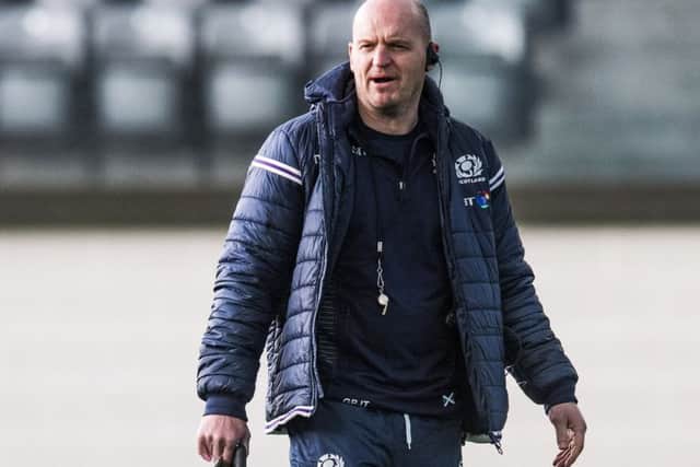 Scotland coach Gregor Townsend supervises training as his squad prepare for Sundays Six Nations clash with France. Picture: Gary Hutchison/SNS/SRU