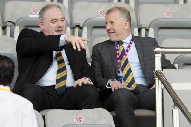 Stewart Regan, who has now quit as SFA chief executive, with  the organisation's vice-president Rod Petrie. Picture: Craig Williamson/SNS