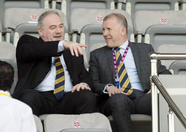 Stewart Regan, who has now quit as SFA chief executive, with  the organisation's vice-president Rod Petrie. Picture: Craig Williamson/SNS