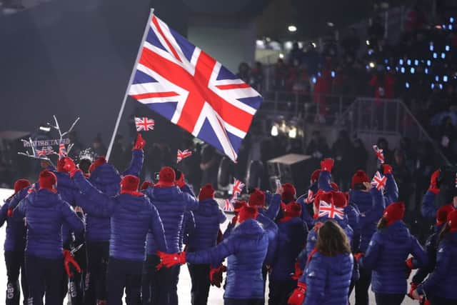 Athletes from Great Britain's delegation parade. Picture: AFP/Getty Images