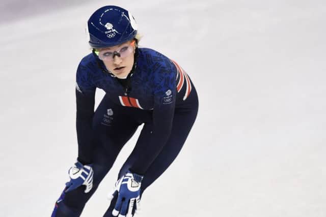 Elise Christie won her 500m heat at the Gangneung Ice Arena on Saturday. Picture: AFP/Getty Images