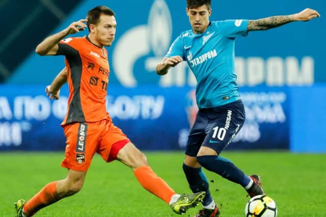 Argentine attacker Emiliano Rigoni, right, is one of Zenit's most dangerous players. Picture: Epsilon/Getty Images
