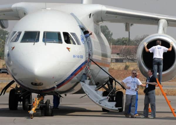 An Antonov An-148 aircraft, similar to the one which crashed on the outskirts of Moscow. Picture: AFP/Getty