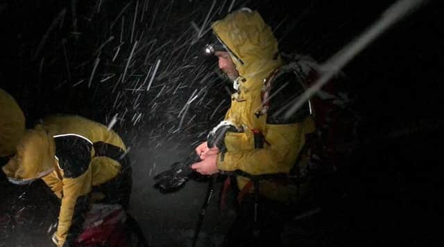 The team was called out by a walker stranded in blizzard conditions around 3000 ft up Carn Ban Mor. Picture: Contributed