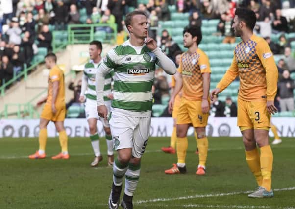Leigh Griffiths celebrates in Celtic's 3-0 victory over Morton at the same stage of the Scottish Cup in 2016. Picture: SNS